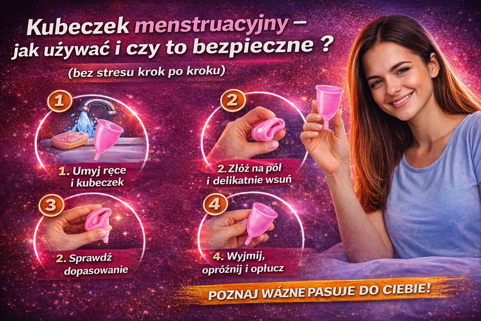 Kubeczek menstruacyjny – jak używać i czy to bezpieczne? (bez stresu krok po kroku)