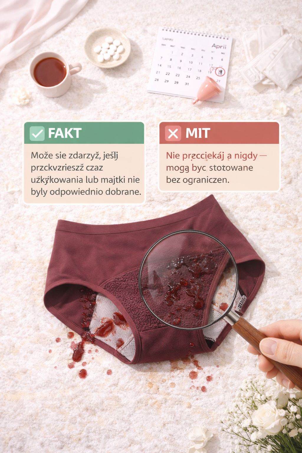 Czy majtki menstruacyjne przeciekają? Fakty i mity