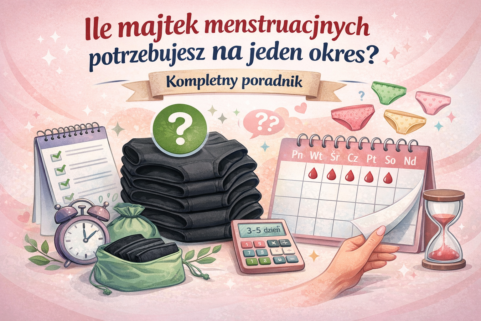 Ile majtek menstruacyjnych potrzebujesz na jeden okres? Kompletny poradnik