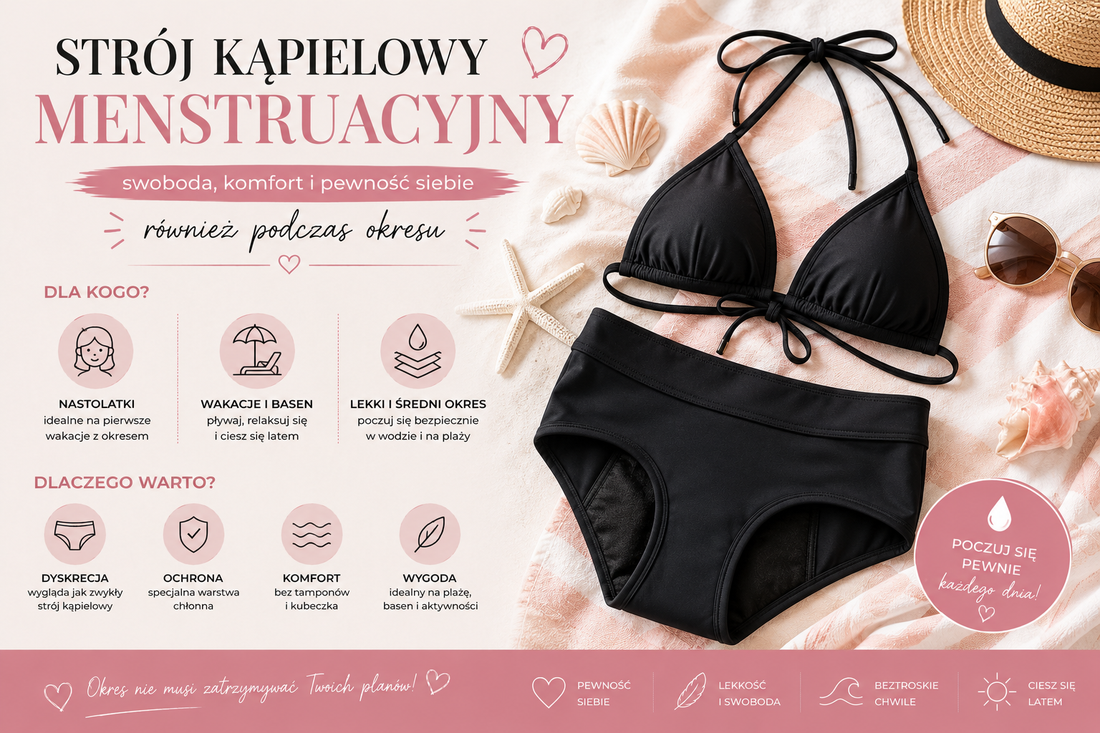 Strój kąpielowy menstruacyjny – dla kogo będzie lepszy niż tampon lub kubeczek?
