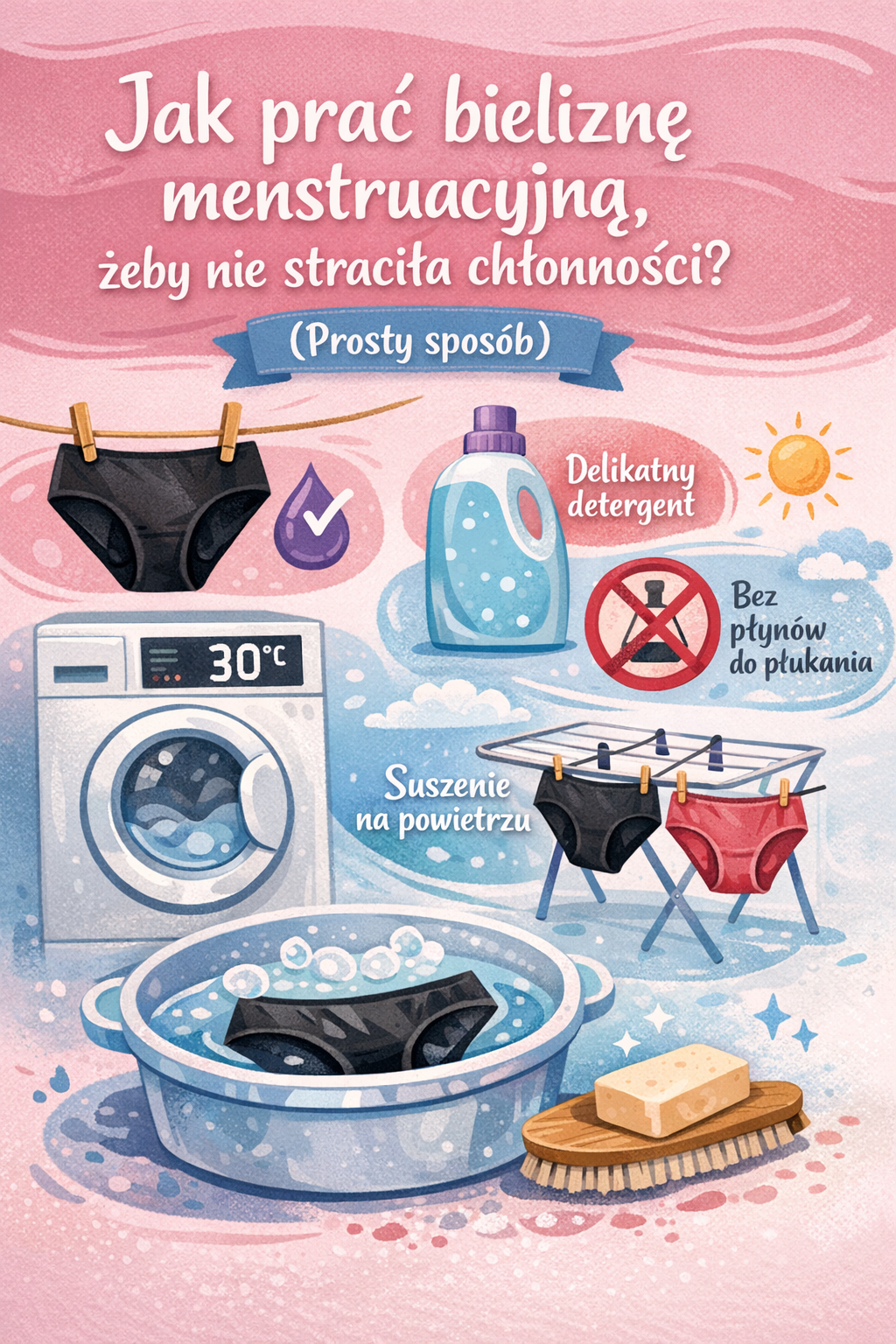 Jak prać bieliznę menstruacyjną, żeby nie straciła chłonności? (prosty sposób)