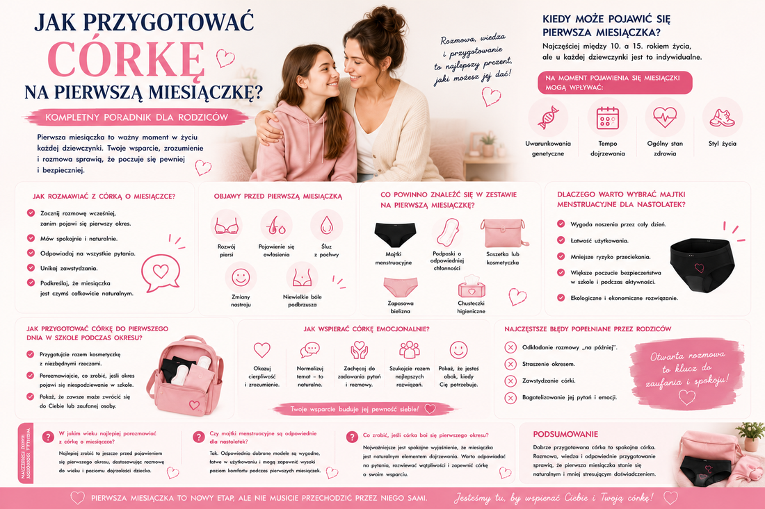 Jak przygotować córkę na pierwszą miesiączkę? Kompletny poradnik dla rodziców