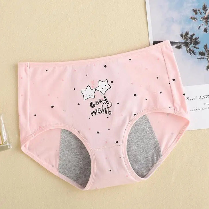 Menstruacyjne figi z zabawnym nadrukiem Oliwia